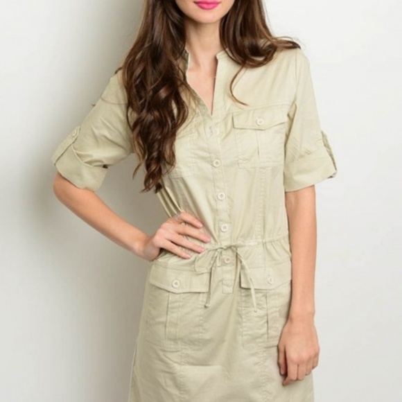 Wearhouse Dresses & Skirts - Beige Shirt Dress***LAST ONE***